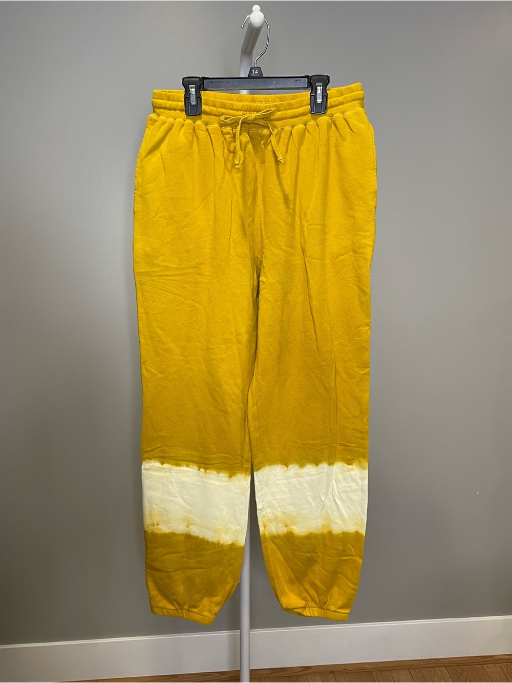 Hem & Thread Mustard Yellow Tie-Dye Jogger Pants. NWT